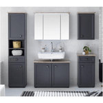 Casa si Gradina - Mobilier - Dulapuri si sifoniere - Dulapuri - Dulap pentru chiuveta, gri inchis / stejar, TOSKANA - Infinity.ro