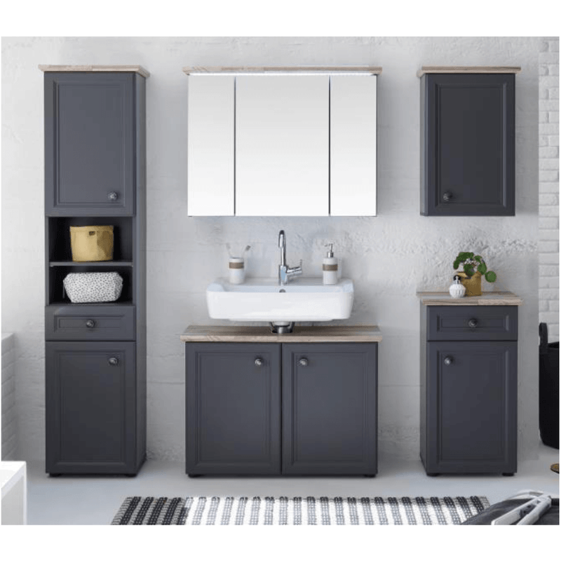 Casa si Gradina - Mobilier - Dulapuri si sifoniere - Dulapuri - Dulap pentru chiuveta, gri inchis / stejar, TOSKANA - Infinity.ro