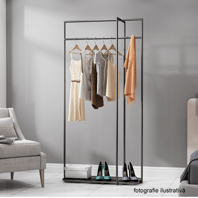 Casa si Gradina - Mobilier - Organizare si depozitare - Cuiere - Cuier modern, negru/marmura, DEBRO - Infinity.ro