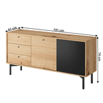 Casa si Gradina - Mobilier - Comode si corpuri - Comode - Comoda FK 151, stejar artisan/negru, FORSO - Infinity.ro