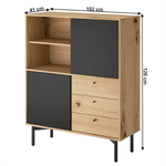 Casa si Gradina - Mobilier - Biblioteci si rafturi - Etajere - Etajera FR 102, stejar artisan/negru, FORSO - Infinity.ro