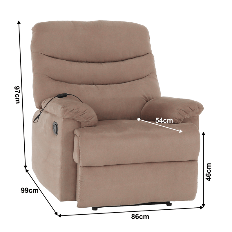 Ingrijire personala si Cosmetice - Sanatate si wellness - Articole wellness - Fotolii de masaj - Fotoliu reglabil masaj, material textil grej TAUPE, LAMBERT - Infinity.ro
