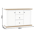 Casa si Gradina - Mobilier - Comode si corpuri - Comode - Scrin MZ11, alb / stejar grand, LEON - Infinity.ro