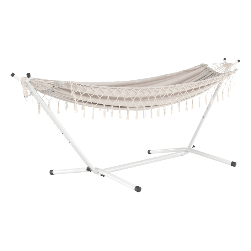 Casa si Gradina - Gradina si terasa - Balansoare si hamace - Hamace si suporturi - Hamac cu cadru, alb/crem, FANTAL - single - Infinity.ro