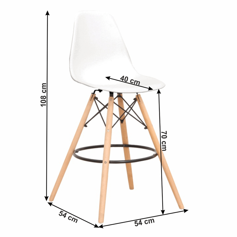 Casa si Gradina - Mobilier - Scaune si fotolii - Scaune - 6 buc scaun de bar, alb/fag, CARBRY 2 NEW - Infinity.ro