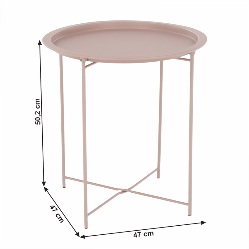 Casa si Gradina - Mobilier - Mese si birouri - Birouri - Masuta auxiliara cu tava detasabila, roz nude, RENDER - Infinity.ro