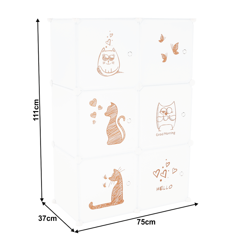 Casa si Gradina - Mobilier - Dulapuri si sifoniere - Dulapuri - Dulap pentru copii,  alb / model copii, DINOS - Infinity.ro