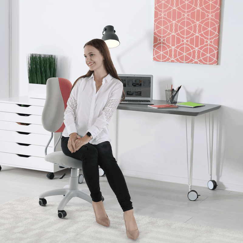 Casa si Gradina - Mobilier - Scaune si fotolii - Scaune - Scaun rotativ reglabil, gri/roz, RAIDON - Infinity.ro