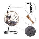 Casa si Gradina - Gradina si terasa - Mobilier exterior - Scaune si sezlonguri gradina - Scaun suspendat, natural / negru / gri, GABE - Infinity.ro