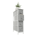Casa si Gradina - Mobilier - Comode si corpuri - Comode - Comoda cu sertare din material textil, gri/alb/gri deschis, ROSITA TYP 2 - Infinity.ro