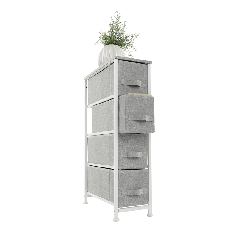 Casa si Gradina - Mobilier - Comode si corpuri - Comode - Comoda cu sertare din material textil, gri/alb/gri deschis, ROSITA TYP 2 - Infinity.ro