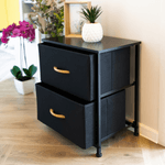 Casa si Gradina - Mobilier - Comode si corpuri - Noptiere - Comoda/noptiera cu sertare din panza, negru/artar rosu, KESIDY TYP 1 - Infinity.ro