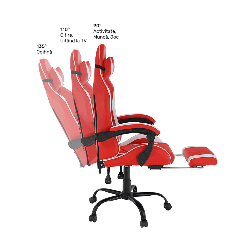 Casa si Gradina - Mobilier - Scaune si fotolii - Fotolii - Fotoliu birou/gaming, negru/alb/rosu, OZGE NEW - Infinity.ro
