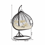 Casa si Gradina - Gradina si terasa - Mobilier exterior - Scaune si sezlonguri gradina - Scaun agatat dublu, maro/crem, DALVEA NEW - Infinity.ro