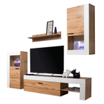 Casa si Gradina - Mobilier - Seturi de mobilier - Seturi living - Perete sufragerie, stejar wotan / alb, PLATINUM - Infinity.ro