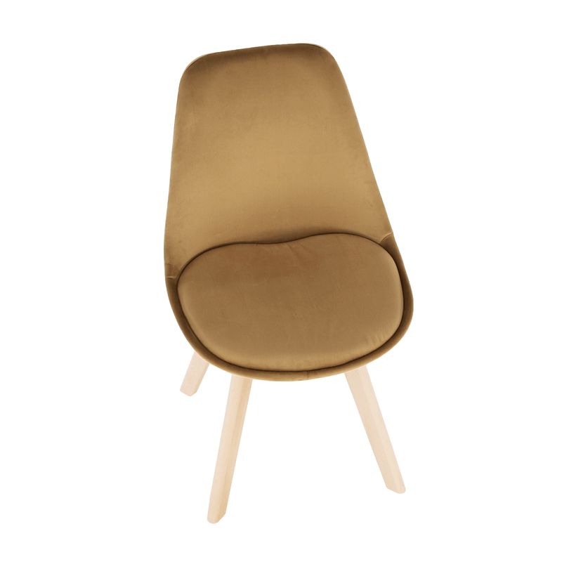 Casa si Gradina - Mobilier - Scaune si fotolii - Scaune - Scaun, catifea Velvet maro/lemn fag, LORITA - Infinity.ro