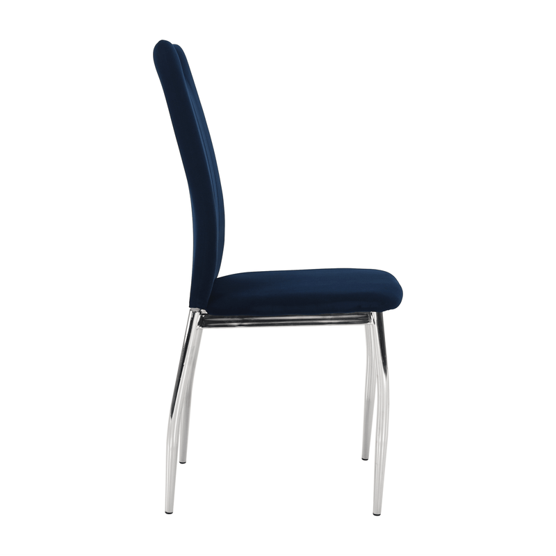 Casa si Gradina - Mobilier - Scaune si fotolii - Scaune - Scaun de masa, tesatura albastra din catifea / crom, OLIVA NEW - Infinity.ro