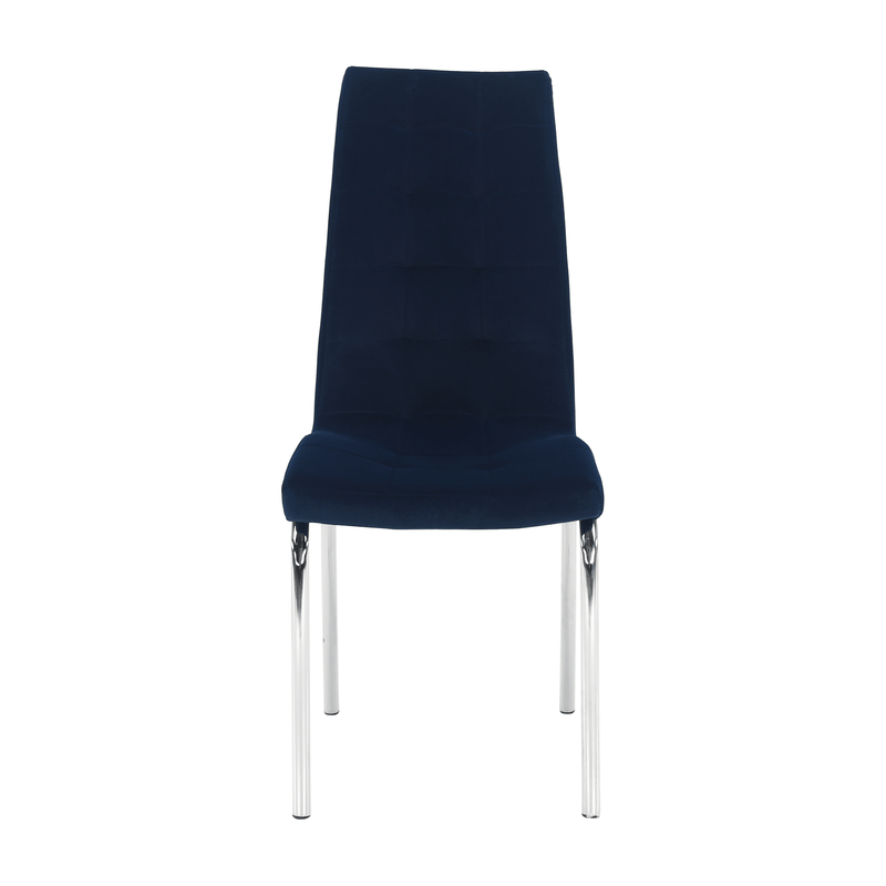 Casa si Gradina - Mobilier - Scaune si fotolii - Scaune - Scaun de masa, tesatura albastra din catifea / crom, GERDA NEW - Infinity.ro