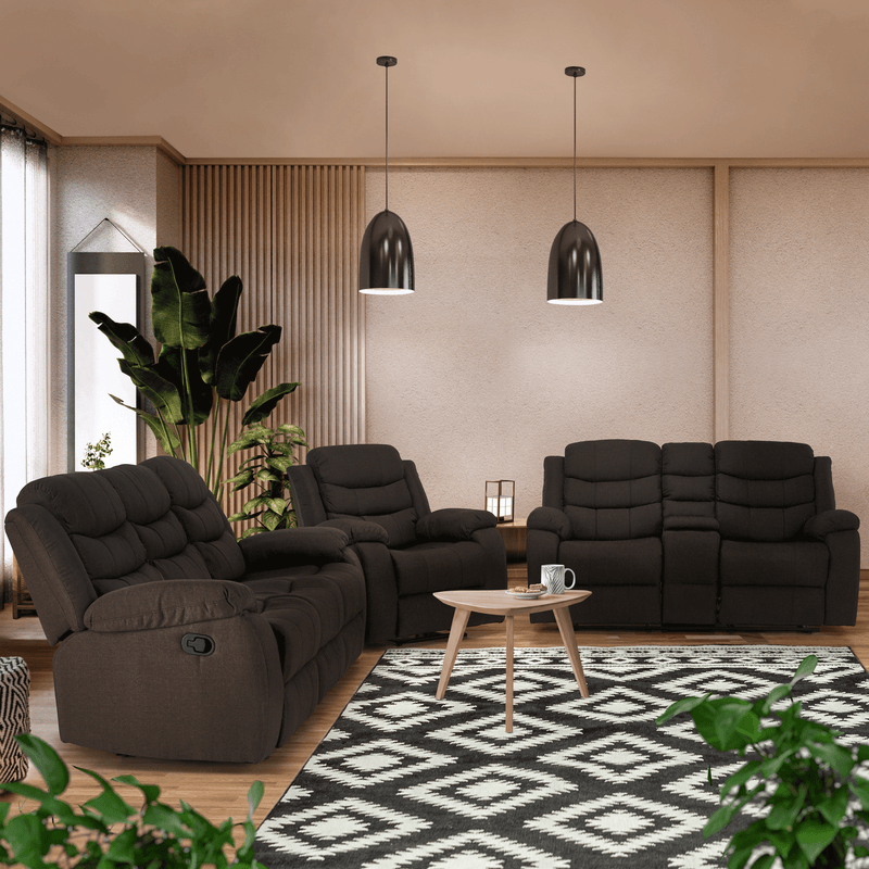 Casa si Gradina - Mobilier - Canapele si coltare - Canapele - Canapea 3+2+1, material textil maro, FABRON 2 NEW - Infinity.ro