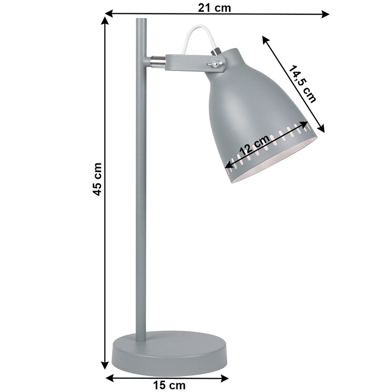 Casa si Gradina - Corpuri si surse de iluminat - Veioze si lampi - Veioze - Lampa de masa, gri / metal, AIDEN TIP 1 - Infinity.ro