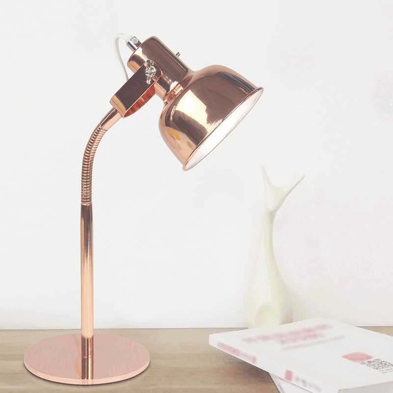 Casa si Gradina - Corpuri si surse de iluminat - Veioze si lampi - Veioze - Lampa de masa in stil retro, metal, auriu roz, AVIER TIP 1 - Infinity.ro
