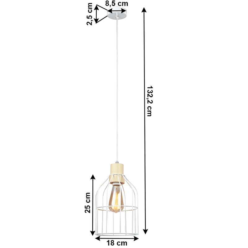 Casa si Gradina - Corpuri si surse de iluminat - Lustre si pendule - Lampa suspendata, alba / metalica, ASTOK - Infinity.ro
