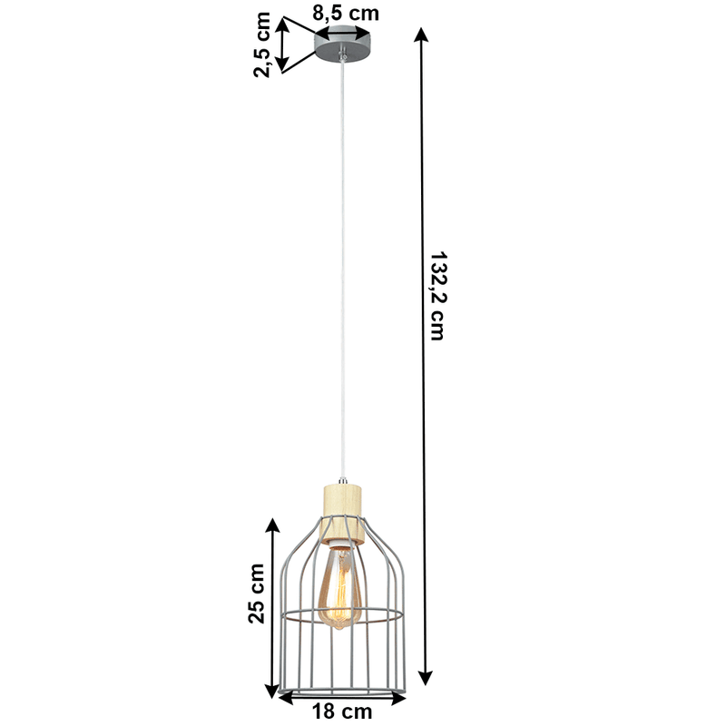 Casa si Gradina - Corpuri si surse de iluminat - Lustre si pendule - Lampa suspendata, gri / metal, ASTOK - Infinity.ro