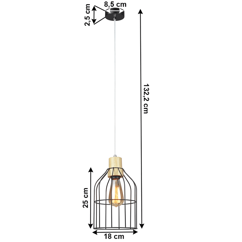 Casa si Gradina - Corpuri si surse de iluminat - Lustre si pendule - Lampa suspendata, neagra / metalica, ASTOK - Infinity.ro