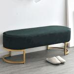Casa si Gradina - Mobilier - Canapele si coltare - Banchete - Banca de design, tesatura de catifea verde inchis / crom auriu, MIRILA - Infinity.ro