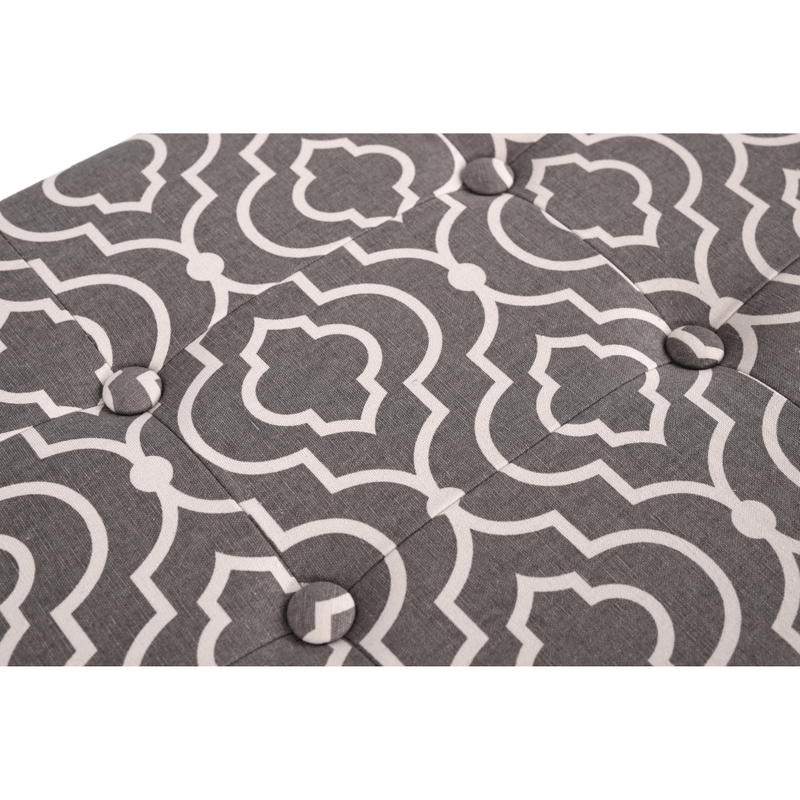 Casa si Gradina - Mobilier - Scaune si fotolii - Tabureti - Taburet pliabil, material gri/alb cu model, FARGO - Infinity.ro