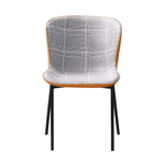 Casa si Gradina - Mobilier - Scaune si fotolii - Scaune - Scaun de masa, in carouri albe / stofa camel / piele ecologica, ADIANA - Infinity.ro