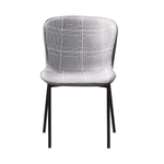 Casa si Gradina - Mobilier - Scaune si fotolii - Scaune - Scaun de luat masa, carouri alb-gri / tesatura gri inchis / piele ecologica, ADIANA - Infinity.ro