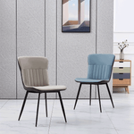 Casa si Gradina - Mobilier - Scaune si fotolii - Scaune - Scaun de luat masa, piele ecologica, albastru / maro, KLARISA - Infinity.ro