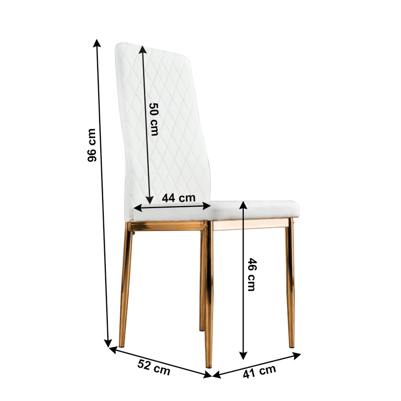 Casa si Gradina - Mobilier - Scaune si fotolii - Scaune - Scaun, piele ecologica alba / crom-auriu, DEVONA - Infinity.ro