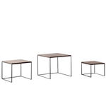 Casa si Gradina - Mobilier - Mese si birouri - Masute de cafea - Set de trei mese de cafea, MDF / metal, nuc / negru, DVEIN - Infinity.ro