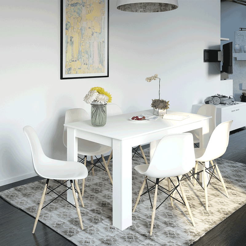 Casa si Gradina - Mobilier - Mese si birouri - Mese bucatarie si dining - Masa de bucatarie, alba, 140x80 cm, GENERAL NEW - Infinity.ro