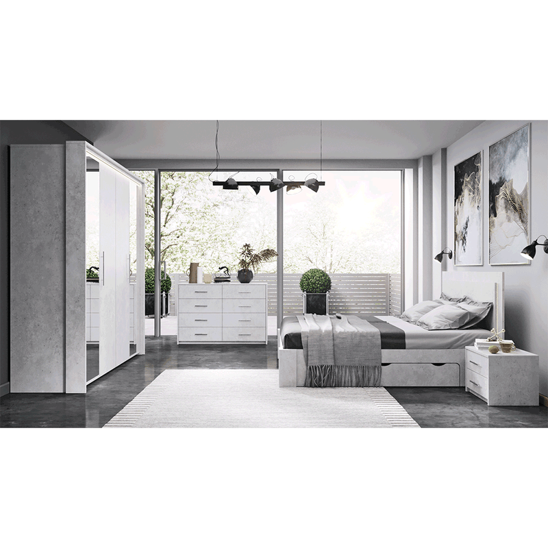 Casa si Gradina - Mobilier - Paturi si accesorii - Paturi - Pat dublu 160x200cm, spatiu de depozitare, gri carbon, ALDEN - Infinity.ro