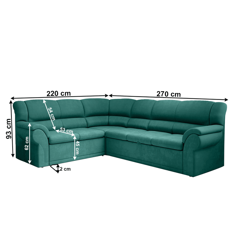 Casa si Gradina - Mobilier - Canapele si coltare - Canapele - Canapea, smarald, stanga, AMELIA - Infinity.ro