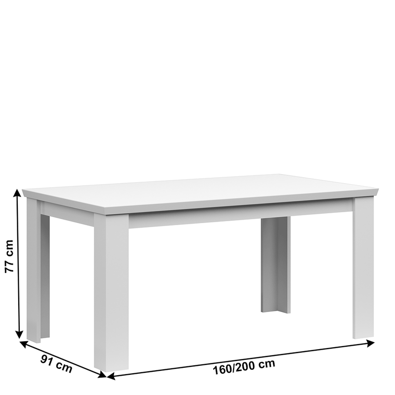 Casa si Gradina - Mobilier - Mese si birouri - Mese bucatarie si dining - Masa de luat masa pliabila, alba, 160-200x91 cm, ARYAN - Infinity.ro