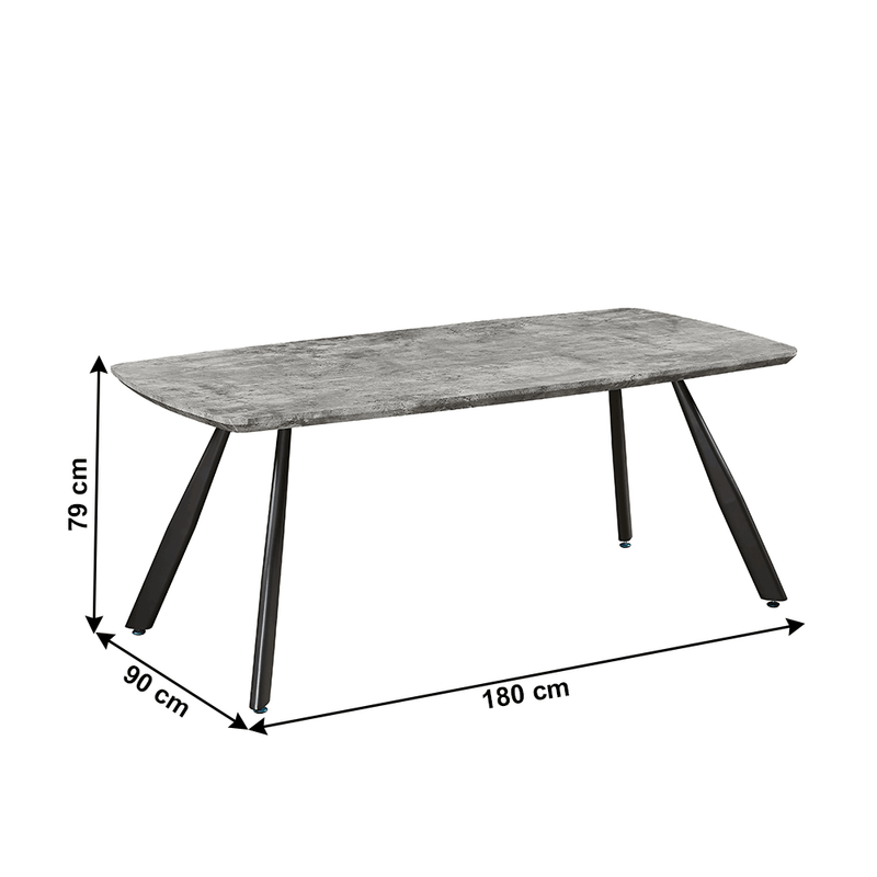 Casa si Gradina - Mobilier - Mese si birouri - Mese bucatarie si dining - Masa de luat masa, gri carbon / negru, 180x90 cm, ADELON - Infinity.ro