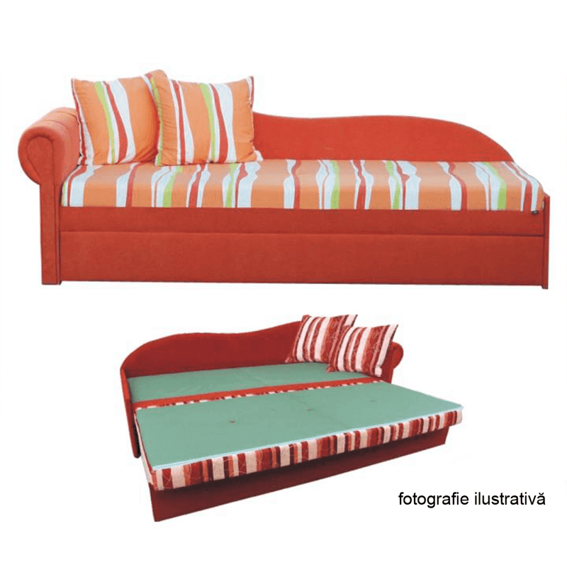Casa si Gradina - Mobilier - Canapele si coltare - Coltare - Coltar extensibil, portocalie/cu model dungi, stanga, AGA D - Infinity.ro