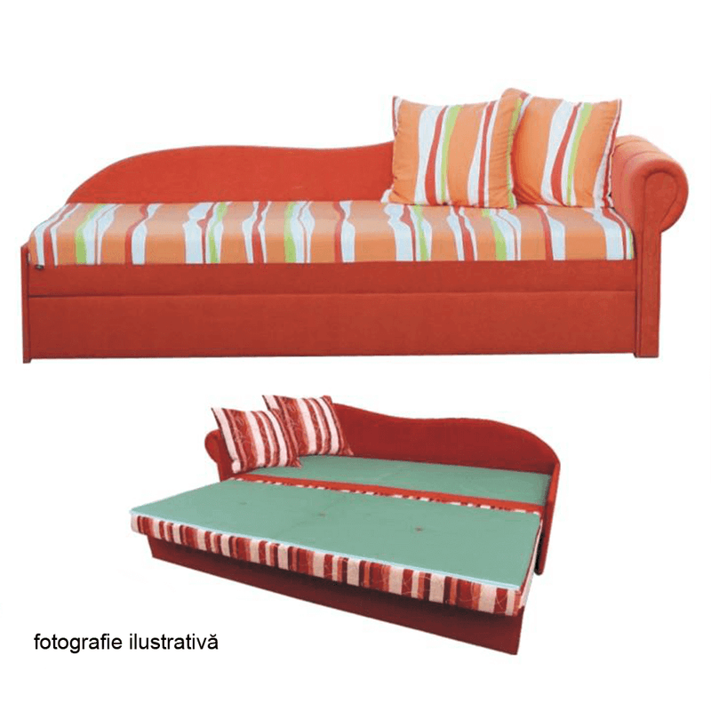 Casa si Gradina - Mobilier - Canapele si coltare - Coltare - Coltar extensibil, portocalie/cu model dungi, dreapta, AGA D - Infinity.ro