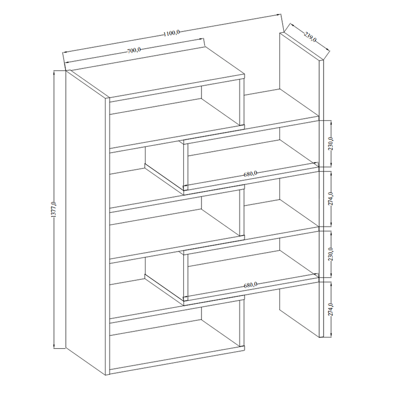 Casa si Gradina - Mobilier - Biblioteci si rafturi - Etajere - Etajera, stejar sonoma, KLOE II - Infinity.ro