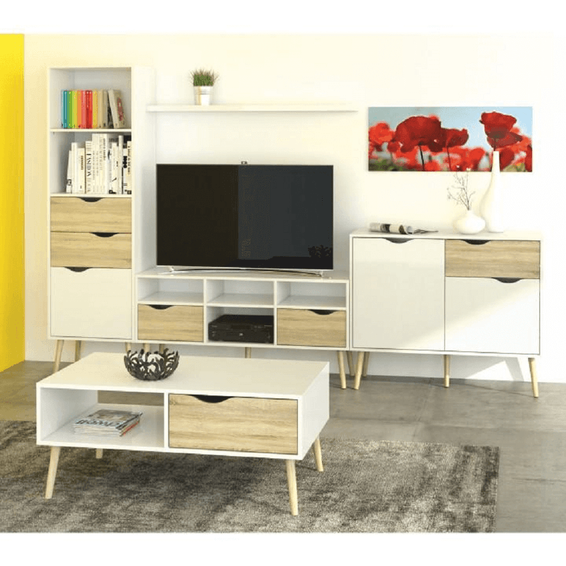 Casa si Gradina - Mobilier - Dulapuri si sifoniere - Dulapuri - Vitrina, stejar sonoma/alb, OSLO 75382 - Infinity.ro