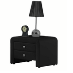 Casa si Gradina - Mobilier - Comode si corpuri - Noptiere - Noptiera, piele eco, negru, WILSON - Infinity.ro