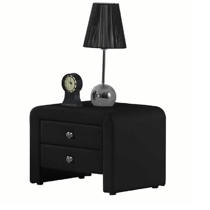 Casa si Gradina - Mobilier - Comode si corpuri - Noptiere - Noptiera, piele eco, negru, WILSON - Infinity.ro