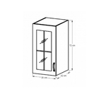 Casa si Gradina - Mobilier - Dulapuri si sifoniere - Dulapuri - Dulap superior G30S cu geam, model stanga, alb/pin Andersen, SICILIA - Infinity.ro