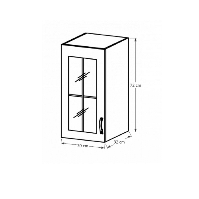 Casa si Gradina - Mobilier - Dulapuri si sifoniere - Dulapuri - Dulap superior G30S cu geam, model stanga, alb/pin Andersen, SICILIA - Infinity.ro