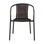 Casa si Gradina - Gradina si terasa - Mobilier exterior - Scaune si sezlonguri gradina - Scaun stivuibil, rachita sintetica maro/metal negru, DOREN - Infinity.ro