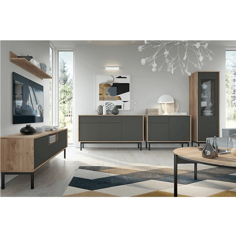 Casa si Gradina - Mobilier - Comode si corpuri - Comode - Comoda, stejar jaskson hickory/grafit, BERGEN BK104 - Infinity.ro